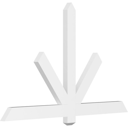 Ekena Millwork Kennewick Architectural Grade PVC Gable Bracket, 60"W x 37 1/2"H x 2"D x 4"F, 15/12 Pitch GBP060X38X0204KEN00